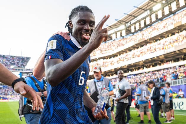 260704 Manu Kone of France celebrates after the FIFA World Cup, WM, Weltmeisterschaft, Fussball 2026 round of 16 football match between Paraguay and France on July 4, 2026 in Philadelphia. Photo: Jon Olav Nesvold BILDBYRAN COP 217 JE0140 fotboll football soccer fotball vm fotbolls-vm fotball-vm fotbolls-vm 2026 fifa world cup 2026 attondelsfinal round of 16 bbeng jubel *** July 4, 2026: Manu Kone of France celebrates after the 2026 FIFA World Cup Round of 16 soccer match between Paraguay and France on July 4, 2026 in Philadelphia. Photo by Jon Olav Nesvold, BILDBYRAN COP 217 JE0140 soccer football fotball World Cup soccer World Cup 2026 FIFA World Cup 2026 Round of 16 bBeng celebration  Copyright: JONxOLAVxNESVOLD BB260704JE266