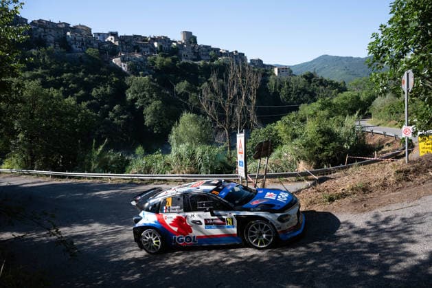 FIA ERC: Rally Di Roma Capitale Yoann Bonato and Benjamin Boulloud of France drive a Lancia Ypsilon HF Rally2 during the third round of the FIA European Rally Championship: Rally di Roma Capitale in Rome, Italy, on July 4, 2026. Rome Lazio Italy  Copyright: xFedericoxManonix originalFilename:manoni-ercrally260704_npXVV.jpg