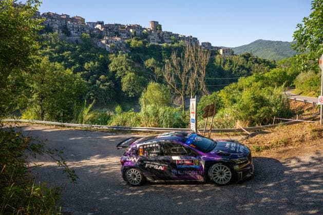 FIA ERC: Rally Di Roma Capitale Tristan Charpentier and Florian Barral of France drive a Skoda Fabia RS Rally2 during the third round of the FIA European Rally Championship: Rally di Roma Capitale in Rome, Italy, on July 4, 2026. Rome Lazio Italy  Copyright: xFedericoxManonix originalFilename:manoni-ercrally260704_npLMj.jpg