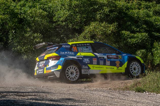 FIA ERC: Rally Di Roma Capitale Roberto Dapra and Luca Guglielmetti of Italy drive a Skoda Fabia RS Rally2 during the third round of the FIA European Rally Championship: Rally di Roma Capitale in Rome, Italy, on July 4, 2026. Rome Lazio Italy  Copyright: xFedericoxManonix originalFilename:manoni-ercrally260704_npu7U.jpg