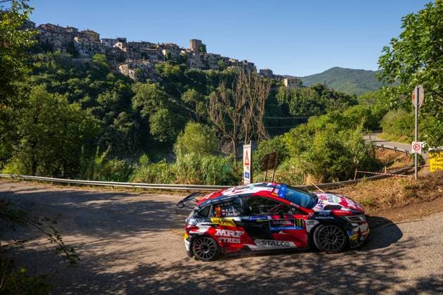 FIA ERC: Rally Di Roma Capitale Erik Cais from the Czech Republic and Igor Bacigal from Slovakia drive a Hyundai i20 N Rally2 during the third round of the FIA European Rally Championship: Rally di Roma Capitale in Rome, Italy, on July 4, 2026. Rome Lazio Italy  Copyright: xFedericoxManonix originalFilename:manoni-ercrally260704_npq5o.jpg