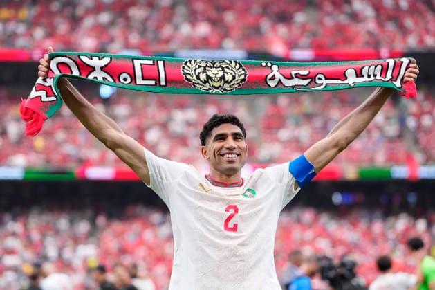 July 4, 2026, Houston, Texas, United States: Achraf Hakimi of Morocco celebrates the victory during the FIFA World Cup, WM, Weltmeisterschaft, Fussball 2026 Round Of 16 match between Canada and Morocco at Houston Stadium on July 4, 2026 in Houston, United States. Morocco Defeats Co-Host Canada 3-0 To Reach World Cup Quarterfinals  - ZUMAa181 20260704_zaa_a181_059 Copyright: xJosexBretonx
