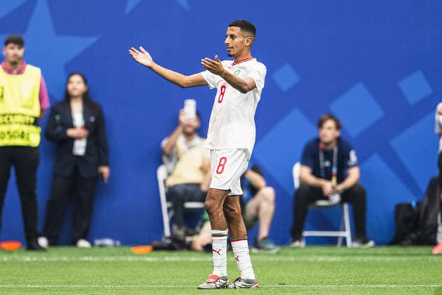 Azzedine Ounahi of Morocco celebrates after scoring team s first goal during the FIFA World Cup, WM, Weltmeisterschaft, Fussball 2026 Round of 16 match between Canada and Morocco at Houston Stadium on July 4th,2026 (Photo by Joao Bravo Sports Press Photo) (Joao Bravo Sports Press Photo SPP)  Copyright: xJoaoxBravo SportsxPressxPhotox xSPPx Sportspressphoto_SPR184948