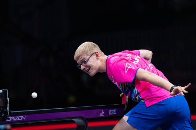 LOS ANGELES, CALIFORNIA - JULY 04: Felix Lebrun of France competes in the Men s Singles Quarterfinal match against Alexis Lebrun of France on day 9 of United States Smash 2026 at Ontario Convention Center on July 4, 2026 in Los Angeles, California.  Copyright: xVCGx 111652317605