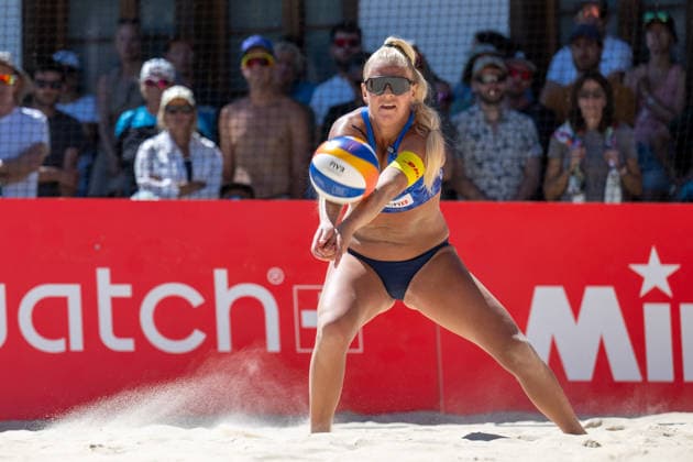 GSTAAD, SWITZERLAND - JULY 4: RaÃ¯sa Schoon (Player No. 2, NED) during the Beach Pro Tour - Elite 16 at Gstaad on July 4, 2026 in Gstaad, Switzerland. Switzerland Copyright: xPeterxWeberx