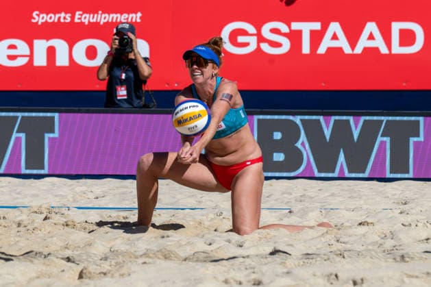 GSTAAD, SWITZERLAND - JULY 4: Kelly Cheng (Player No. 2, USA) during the Beach Pro Tour - Elite 16 at Gstaad on July 4, 2026 in Gstaad, Switzerland. Switzerland Copyright: xPeterxWeberx