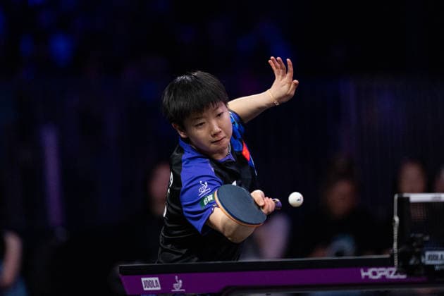 LOS ANGELES, CALIFORNIA - JULY 04: Sun Yingsha of China competes in the Women s Singles Quarterfinal match against Chen Xingtong of China on day 9 of United States Smash 2026 at Ontario Convention Center on July 4, 2026 in Los Angeles, California.  Copyright: xVCGx 111652321719