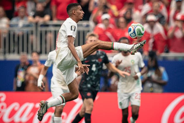 July 4, 2026, Houston, Texas, USA: Morocco midfielder AZZEDINE OUNAHI (8) during the Round of 16 match between Morocco and Canada at the FIFA World Cup, WM, Weltmeisterschaft, Fussball 2026 at Houston Stadium in Houston, Texas, on Saturday, July 4, 2026. Morocco defeated Canada 3-0. World Cup 2026: RD 16: Morocco 3:0 Canada  - ZUMAp213 20260704_znp_p213_042 Copyright: xLynnxPenningtonx