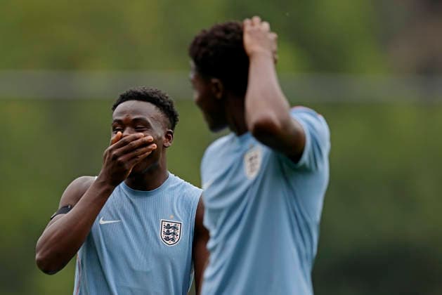 RECORD DATE NOT STATED 4th July 2026; Pumas La Cantera training center, Mexico City, Mexico; FIFA World Cup, WM, Weltmeisterschaft, Fussball Football, England Training Session; Bukayo Saka of the England smiles HeulerxAndrey DiaEsportivo