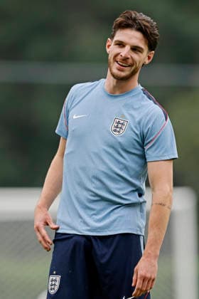 RECORD DATE NOT STATED 4th July 2026; Pumas La Cantera training center, Mexico City, Mexico; FIFA World Cup, WM, Weltmeisterschaft, Fussball Football, England Training Session; Declan Rice of the England smiles HeulerxAndrey DiaEsportivo
