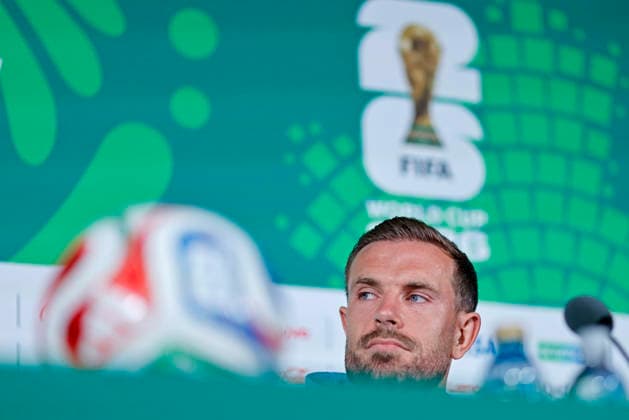 RECORD DATE NOT STATED 4th July 2026; Mexico City Stadium, Mexico City, Mexico; FIFA World Cup, WM, Weltmeisterschaft, Fussball Football, England press conference, PK, Pressekonferenz Jordan Henderson of the England speaks HeulerxAndrey DiaEsportivo