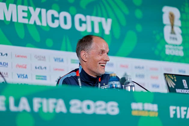 RECORD DATE NOT STATED 4th July 2026; Mexico City Stadium, Mexico City, Mexico; FIFA World Cup, WM, Weltmeisterschaft, Fussball Football, England press conference, PK, Pressekonferenz Thomas Tuchel, head coach of the England speaks HeulerxAndrey DiaEsportivo