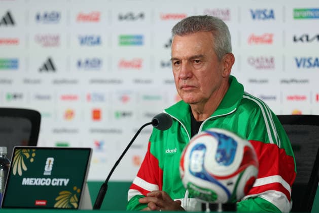 (260705) -- MEXICO CITY, July 5, 2026 -- Javier Aguirre, head coach of Mexico, speaks during a press conference, PK, Pressekonferenz ahead of the round of 16 match between Mexico and England at the 2026 FIFA World Cup, WM, Weltmeisterschaft, Fussball in Mexico City, Mexico, July 4, 2026. (Photo by Xinhua) (SP)MEXICO-MEXICO CITY-FOOTBALL-FIFA WORLD CUP-PRESS CONFERENCE-MEXICO FranciscoxCanedo 
