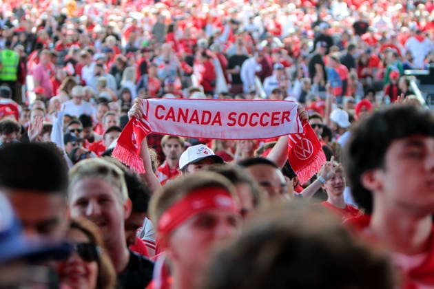 July 4, 2026, Vancouver, British Columbia, Canada: Fans of Canada and Morocco watch the FIFA World Cup, WM, Weltmeisterschaft, Fussball 2026 match at Vancouver FIFA Fan Festival at the PNE ground in Vancouver. Canada And Morocco Fans Gather At Vancouver FIFA Fan Festival.  - ZUMAa223 0860749931st Copyright: xMazyarxAsadix
