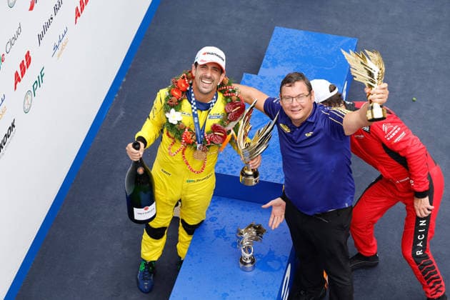 2026 FORMULA E SHANGHAI ePRIX ESPINOS Fred, Team ABT - CUPRA Racing Sporting Director, portrait, DI GRASSI Lucas (bra), Lola Yamaha ABT Formula E Team, Lola T002, portrait, podium, portrait, during the Shanghai ePrix, 12th and 13th round of the 2025-26 ABB FIA Formula E World Championship, WM, Weltmeisterschaft on the Shanghai International Circuit from July 3 to 5, 2026 in Shanghai, China - ShanghaiChina  Copyright: xFREDERICxLExFLOCxHx