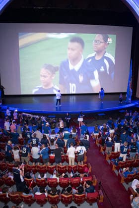 FIFA World Cup, WM, Weltmeisterschaft, Fussball 2026 - France v Paraguay - Fans At The Grand Rex The Grand Rex projection of the France-Paraguay match during the Football World Cup 2026 in Paris, France on July 4, 2026. Photo by Leo Malon ABACAPRESS.COM Paris France  Copyright: xLeoxMalon ABACAx