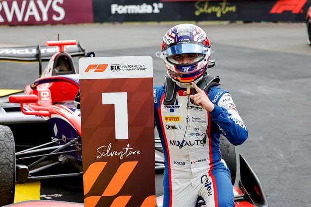 AUTO - FORMULA 3 2026 - SILVERSTONE DE PALO Matteo (ita), Trident, Dallara F3 2025, portrait Celebration podium during the 5th round of the 2026 FIA Formula 3 Championship from July 3 to 5, 2026 on the Silverstone Circuit, in Silverstone, United Kingdom - SilverstoneUnited Kingdom  Copyright: xPauloxMariax