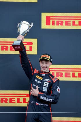 AUTO - FORMULA 3 2026 - SILVERSTONE GLADYSZ Maciej (pol), ART Grand Prix, Dallara F3 2025, portrait Celebration podium during the 5th round of the 2026 FIA Formula 3 Championship from July 3 to 5, 2026 on the Silverstone Circuit, in Silverstone, United Kingdom - SilverstoneUnited Kingdom  Copyright: xPauloxMariax