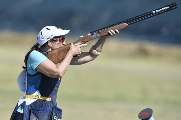 IPA86397966 - Costa Chiara of Senegal competes on the first day of the ISSF World Cup Shotgun event at the Concaverde Shooting Range on July 5, 2025, in Lonato del Garda, Italy.  Copyright: xRichardxMorgano IPAxSportx xx 86397966