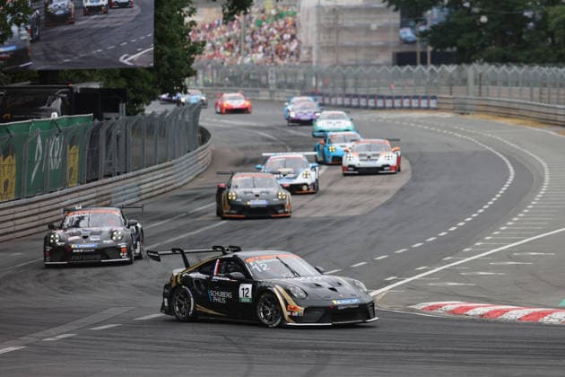 Nürnberg, Deutschland 03. - 05. Juli 2026: Porsche Sixt Carrera Cup Deutschland - 2026 - Norisring - Sonntag Rennen 2 Im Bild: Flynt Schuring (NED 12) führt das Feld an Norisring Bayern *** Nuremberg, Germany, July 3–5, 2026 Porsche Sixt Carrera Cup Germany 2026 Norisring Sunday Race 2 Pictured: Flynt Schuring (NED 12) leads the field at the Norisring in Bavaria Copyright: xFotostandx xFabianxWernerx