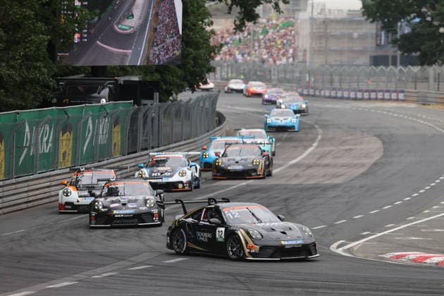 Nürnberg, Deutschland 03. - 05. Juli 2026: Porsche Sixt Carrera Cup Deutschland - 2026 - Norisring - Sonntag Rennen 2 Im Bild: Flynt Schuring (NED 12), Keagan Masters (ZA 3), Matheus Ferreira (BRA 27) Norisring Bayern *** Nuremberg, Germany, July 3–5, 2026 Porsche Sixt Carrera Cup Germany 2026 Norisring Sunday Race 2 Pictured: Flynt Schuring (NED) 12, Keagan Masters (ZA) 3, Matheus Ferreira (BRA) 27 Norisring, Bavaria Copyright: xFotostandx xFabianxWernerx