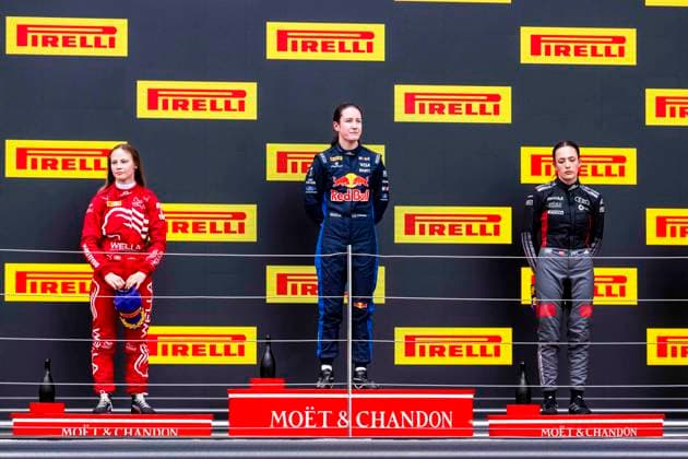AUTO - F1 ACADEMY 2026 - SILVERSTONE Podium illustration during the 3rd round of the 2026 F1 Academy from July 3 to 5, 2026 on the Silverstone Circuit, in Silverstone, United Kingdom - SilverstoneUnited Kingdom  Copyright: xFabrizioxBoldonix
