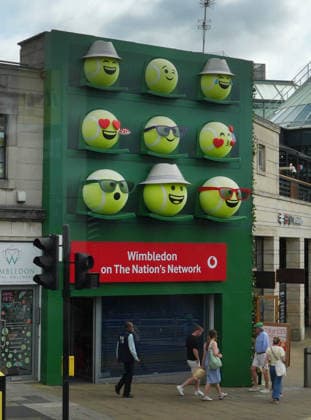 Tennis - 2026 Wimbledon Championships - Day Seven (Week One) - All England Lawn Tennis & Croquet Club, London - Sunday 5th July 2026 Vodaphone Shop front in Wimbledon COLORSPORT ANDREW COWIE 