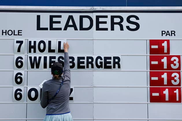 BMW International Open golf tournament A woman adjusts a leaderboard during the final round of the BMW International Open golf tournament in Munich, Germany, 05 July 2026. MUNICH Germany  Copyright: xANNAxSZILAGYIx