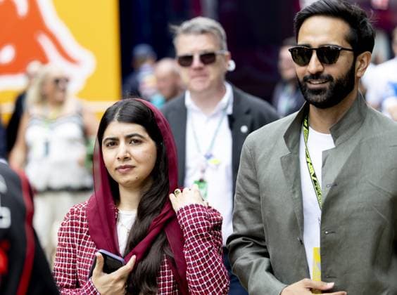 SILVERSTONE - Nobel Prize winner Malala Yousafzai at the Silverstone circuit for the British Grand Prix. SANDER KONING ANP xVIxANPxSportx xxANPxIVx 562857192 originalFilename: 562857192.jpg
