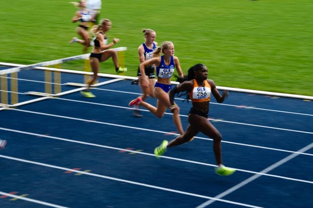 Deutsche Meisterschaften U23 U18; Bochum-Wattenscheid, 05.07.2026 Delisha Benelisa Domingos (TuS Lichterfelde, BE) gewinnt das Finale über 100m Hürden und ist damit deutsche U18 Meisterin; Deutsche Meisterschaften U23 U18; Bochum-Wattenscheid, 05.07.2026 *** German U23 and U18 Championships, Bochum Wattenscheid, July 5, 2026: Delisha Benelisa Domingos of TuS Lichterfelde, BE, wins the 100-meter hurdles final and is thus crowned German U18 champion. German U23 and U18 Championships, Bochum-Wattenscheid, July 5, 2026 Copyright: xBEAUTIFULxSPORTS Piepenstockx