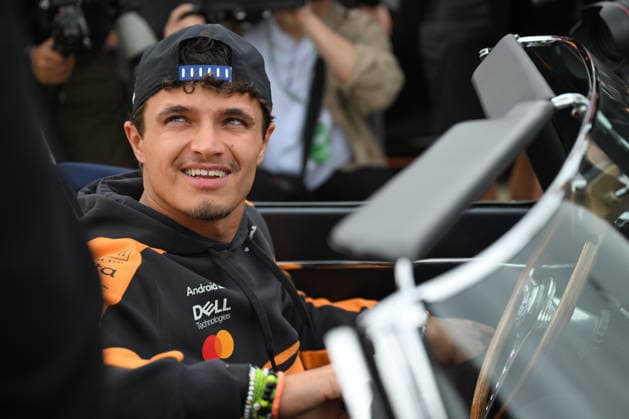 RECORD DATE NOT STATED 5th July 2026; Silverstone Circuit, Northamptonshire, England; FIA Formula 1 2026 British F1 Grand Prix; Race Day; Lando Norris of McLaren arrives at Silverstone SimonxWest