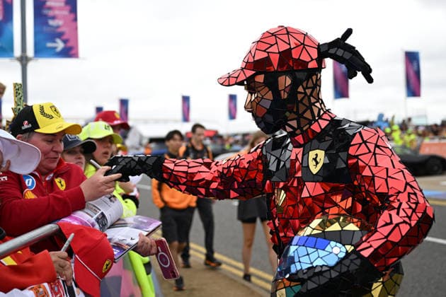 RECORD DATE NOT STATED 5th July 2026; Silverstone Circuit, Northamptonshire, England; FIA Formula 1 2026 British F1 Grand Prix; Race Day; Glitterball figures in the paddock at Silverstone SimonxWest