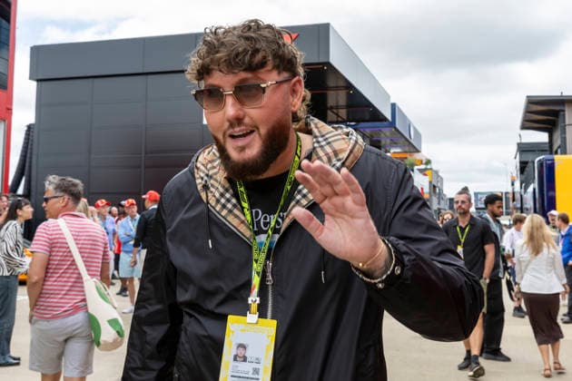 RECORD DATE NOT STATED 5th July 2026; Silverstone Circuit, Northamptonshire, England; FIA Formula 1 2026 British F1 Grand Prix; Race Day; Singer James Arthur in the F1 paddock TimxWilliams