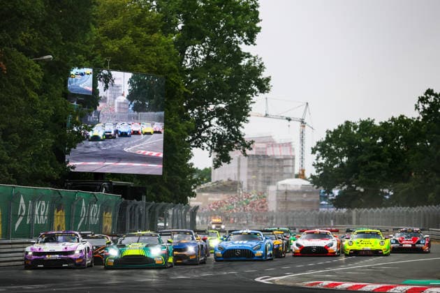 DTM, 7. + 8. Rennen Norisring 2026 64 Ford Mustang GT3, HRT Ford Racing: Finn Wiebelhaus, 7 Aston Martin Vantage AMR GT3 EVO, Comtoyou Racing: Nicki Thiim - picture by Gruppe C Photography Nürnberg Norisring Bayern Germany Copyright: xGruppexCxPhotographyx
