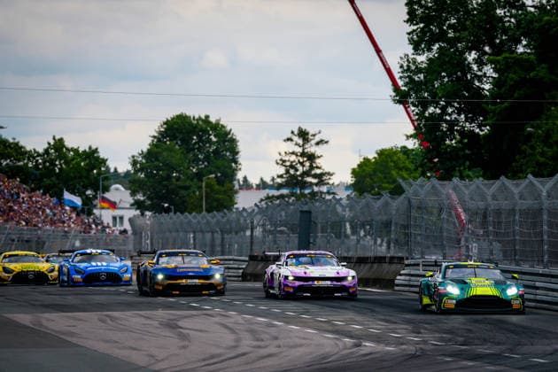 DTM, 7. + 8. Rennen Norisring 2026 7 Aston Martin Vantage AMR GT3 EVO, Comtoyou Racing: Nicki Thiim, 36 Ford Mustang GT3, HRT Ford Racing: Arjun Maini - picture by Gruppe C Photography Nürnberg Norisring Bayern Germany Copyright: xGruppexCxPhotographyx