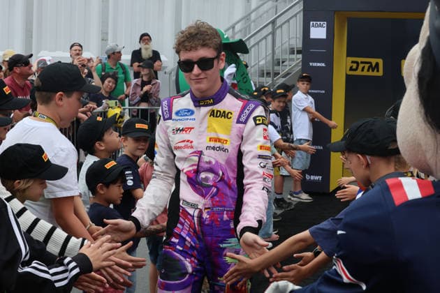 Nürnberg, Deutschland 03. - 05. Juli 2026: DTM - 2026 - Norisring - Sonntag Rennen 2 Im Bild: Finn Wiebelhaus (GER 64) im Portrait bei der Fahrerpräsentation Norisring Bayern *** Nuremberg, Germany, July 3–5, 2026, DTM 2026 Norisring, Sunday, Race 2. Pictured: Finn Wiebelhaus (GER 64) during the driver presentation at the Norisring in Bavaria. Copyright: xFotostandx xFabianxWernerx