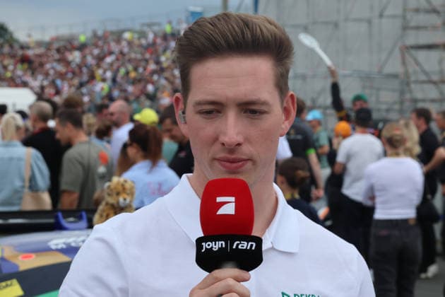 Nürnberg, Deutschland 03. - 05. Juli 2026: DTM - 2026 - Norisring - Sonntag Rennen 2 Im Bild: David Schumacher im TV Interview Norisring Bayern *** Nuremberg, Germany, July 3–5, 2026, DTM 2026 Norisring, Sunday, Race 2. Pictured: David Schumacher in a TV interview at the Norisring in Bavaria Copyright: xFotostandx xFabianxWernerx