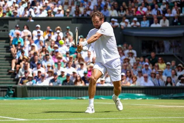 Roman Safiullin during his fourth round match Wimbledon Tennis Championships, Day 7, The All England Lawn Tennis and Croquet Club, London, UK - 05 Jul 2026London The All England Lawn Tennis and United Kingdom  Copyright: xKieranxMcManus Shutterstockx 16976813au