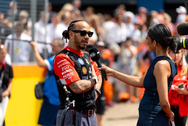 July 5, 2026, Silverstone, Northamptonshire, United Kingdom: LEWIS HAMILTON (44, Scuderia Ferrari HP, GBR, British F1 Driver, SF-26) during the drivers parade on race day (Sunday) at the Formula 1 Pirelli British Grand Prix 2026 at Silverstone Circuit F12026: British Grand Prix  - ZUMAr193 20260705_zsp_r193_063 Copyright: xSaraxRuffonix