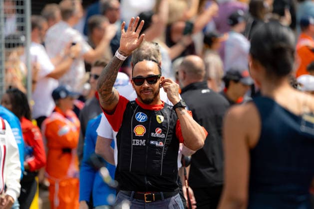 July 5, 2026, Silverstone, Northamptonshire, United Kingdom: LEWIS HAMILTON (44, Scuderia Ferrari HP, GBR, British F1 Driver, SF-26) during the drivers parade on race day (Sunday) at the Formula 1 Pirelli British Grand Prix 2026 at Silverstone Circuit Silverstone United Kingdom - ZUMAr193 20260705_zsp_r193_075 Copyright: xSaraxRuffonix