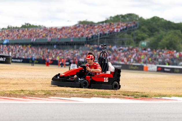 July 5, 2026, Silverstone, Northamptonshire, United Kingdom: CHARLES LECLERC (16, Scuderia Ferrari HP, MCO, Monegasque F1 Driver, SF-26) with LEGO Karts during the drivers parade on race day (Sunday) at the Formula 1 Pirelli British Grand Prix 2026 at Silverstone Circuit Silverstone United Kingdom - ZUMAr193 20260705_zsp_r193_077 Copyright: xSaraxRuffonix