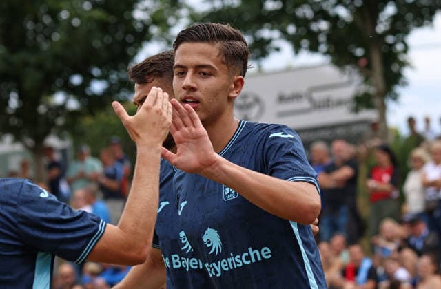 Fussball, Herren, Saison 2026 2027, TSV Moorenweis - TSV 1860 München, Testspiel, Vorbereitung 0:1 durch Loris Husic (TSV 1860 München) Tor, Jubel *** Soccer, Men s, 2026–2027 Season, TSV Moorenweis vs. TSV 1860 Munich, Friendly Match, Preseason, 0–1, Goal by Loris Husic (TSV 1860 Munich), Celebration