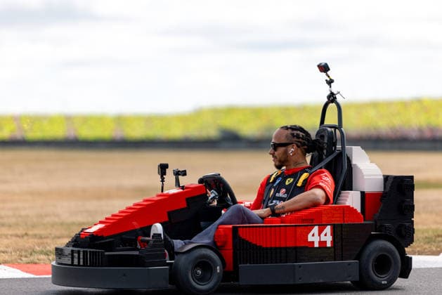 July 5, 2026, Silverstone, Northamptonshire, United Kingdom: LEWIS HAMILTON (44, Scuderia Ferrari HP, GBR, British F1 Driver, SF-26) with LEGO Karts during the drivers parade on race day (Sunday) at the Formula 1 Pirelli British Grand Prix 2026 at Silverstone Circuit Silverstone United Kingdom - ZUMAr193 20260705_zsp_r193_088 Copyright: xSaraxRuffonix