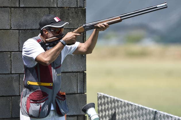 IPA86403853 - Nasser Saleh Al-Attiya of Qatar takes a shot during the first day of the ISSF World Cup Shotgun competition at the Concaverde Shooting Range on July 5, 2026, in Lonato del Garda, Italy.  Copyright: xRichardxMorgano IPAxSportx xx 86403853