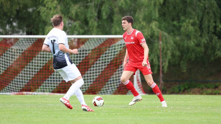 05.07.2026, xrekx, Fussball Testspiel, TSG Kaiserslautern - 1.FC Kaiserslautern v.l. Jacob Rasmussen (1.FC Kaiserslautern) (DFL DFB REGULATIONS PROHIBIT ANY USE OF PHOTOGRAPHS as IMAGE SEQUENCES and or QUASI-VIDEO) Kaiserslautern *** July 5, 2026, xrekx, Soccer Friendly Match, TSG Kaiserslautern vs. 1. FC Kaiserslautern, l Jacob Rasmussen, 1. FC Kaiserslautern. DFL and DFB regulations prohibit any use of photographs as image sequences and or quasi-video. Kaiserslautern