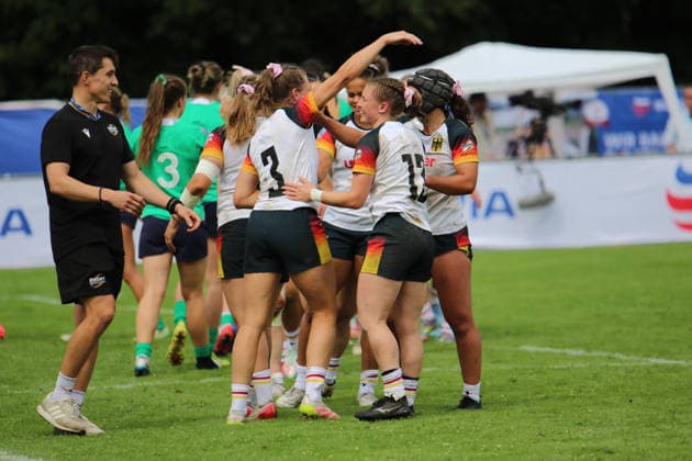 EM im 7er-Rugby in Hamburg: Das deutsche Nationalteam gewinnt gegen Irland das Spiel um den fünften Platz. *** Rugby Sevens European Championship in Hamburg: The German national team defeats Ireland in the fifth-place match