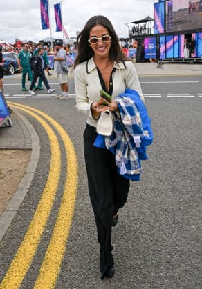 Formula 1, Silverstone, UK, 05 July, 2026. 05 July 2026. Carmen Montero Mundt, girlfriend of George Russell, arrives at the Formula 1 Pirelli British Grand Prix at Silverstone, Northamptonshire, UK., Credit:Lee Floyd Lee Floyd - B3214 Avalon UK, Northamptonshire, London, Silverstone  Copyright: xLeexFloydx xLeexFloydx-xB3214x xAvalonx 1114585628