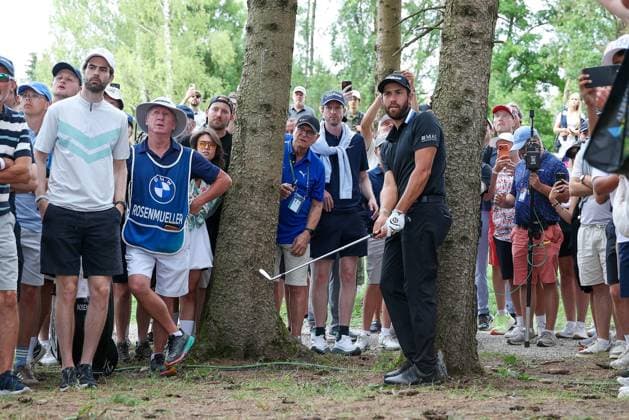 Thomas Rosenmueller (GER) schlaegt aus dem Wald, 37. BMW International Open 2026, Golf, DP World Tour, Herren, Finale, 05.07.2026 Eichenried Bayern Deutschland *** Thomas Rosenmueller (GER) hits from the woods, 37th BMW International Open 2026, Golf, DP World Tour, Men s, Final, July 5, 2026, Eichenried, Bavaria, Germany Copyright: xkolbert-press ChristianxKolbertx