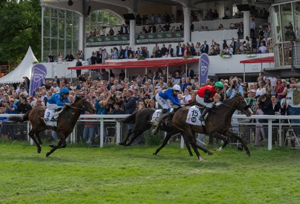 RECORD DATE NOT STATED Idee 157. Deutsches Derby 05.07.2026 Galopprennbahn Hamburg Horn Foto: Derby Sieger 2026 Waldimar Panov mit DARDANOS vor Seamie Heffernan mit WALADARES und Bauyrzhan Murzabayev mit SALITO Â *** Idea 157 German Derby, July 5, 2026, Hamburg-Horn Racetrack. Photo: 2026 Derby winner Waldimar Panov with DARDANOS, ahead of Seamie Heffernan with WALADARES and Bauyrzhan Murzabayev with SALITO Â 