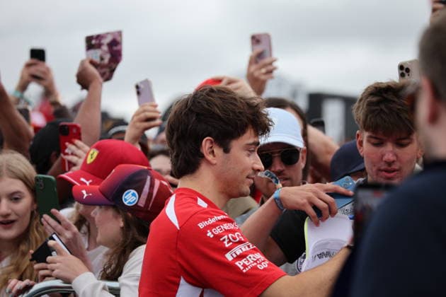 (16) Charles Leclerc (MON) - Scuderia Ferrari HP - Ferrari SF-26 - Ferrari during Race day of Formula 1 Lenovo British Grand Prix 2026 at Silverstone Circuit in Silverstone, United Kingdom. Round 11 of the 2026 FIA Formula One World Championship, WM, Weltmeisterschaft held July 3-5, 2026. Silverstone Circuit, home of the British Grand Prix and birthplace of the Formula 1 World Championship in 1950, hosts a Sprint weekend for round eleven. This event weekend features the F1 Sprint format, with a Sprint Shootout and Sprint Race in addition to the standard qualifying session and Grand Prix. Formula 1 Lenovo British Grand Prix 2026 - Round 11 - Silverstone Circuit F1-2026-R11-GBR